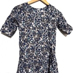 Garden Party Gray Floral Midi Dress Metallic Sequin XS Euro 38 Cottagecore